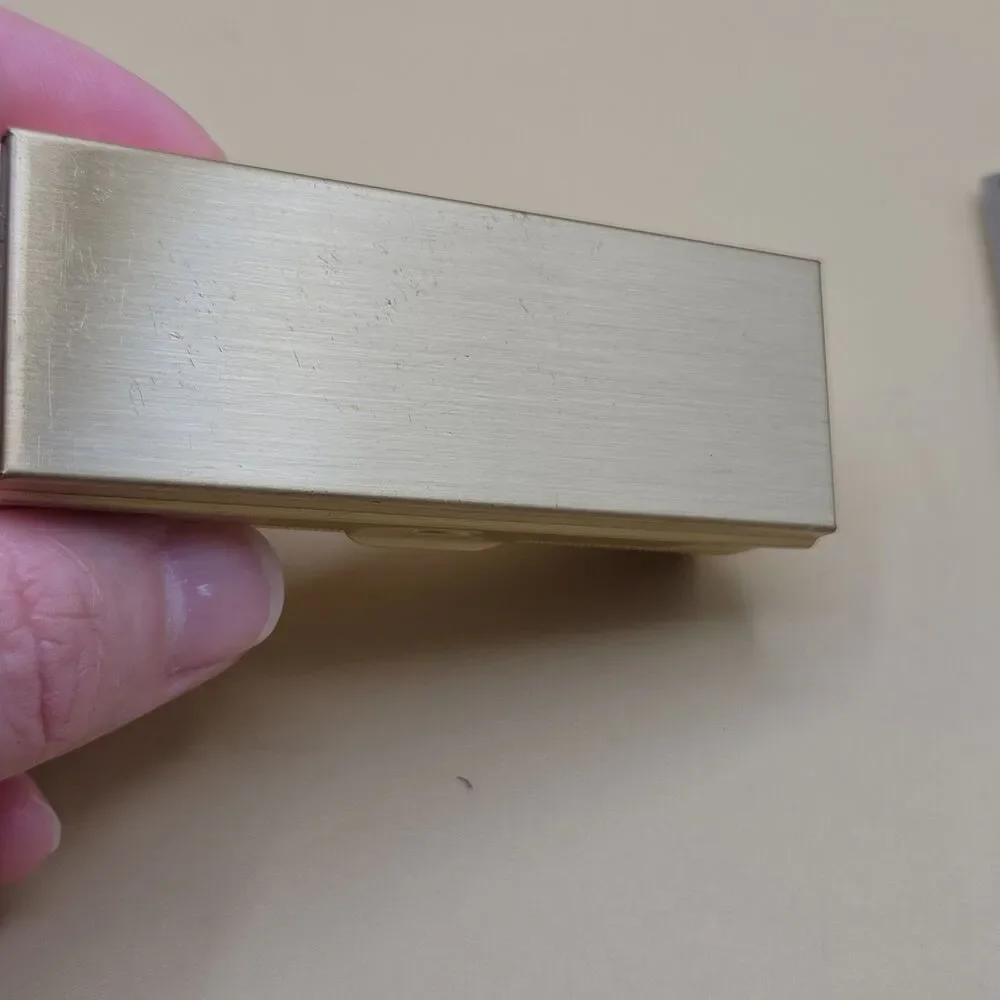 Vintage Gold Tone Lipstick Case Mirrored Interior 1980s Metal Tube Holder